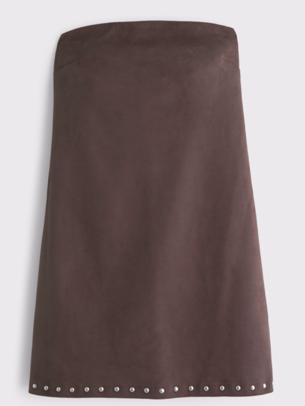 The A&F Scarlett Strapless Vegan Suede Studded Skort - Small Tall - Dark Coffee - Picture 4 of 7